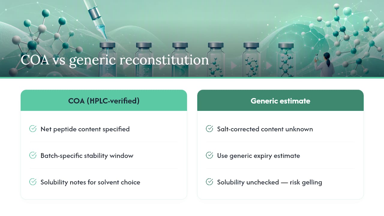 Why COA-Verified, HPLC-Tested Peptides Change Your Reconstitution Math — overview diagram