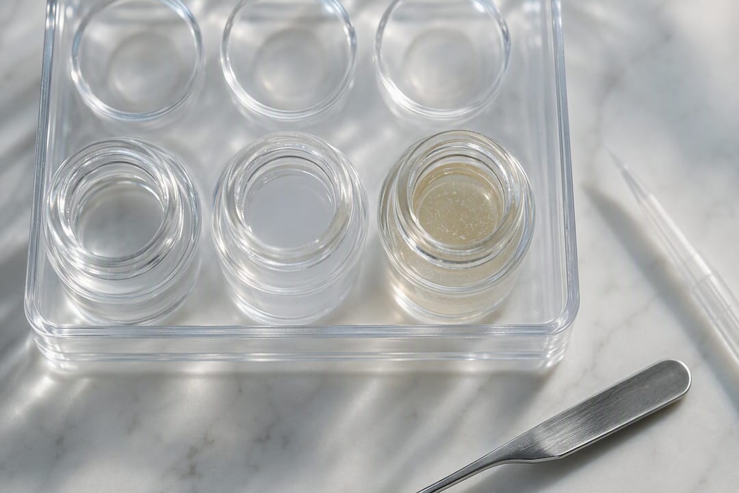 Peptide solutions showing visible degradation signs